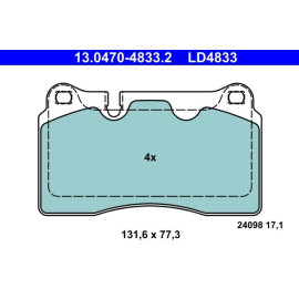 ATE Bremsbelagsatz 13.0470-4833.2 ATE Bremsbelagsatz 13.0470-4833.2