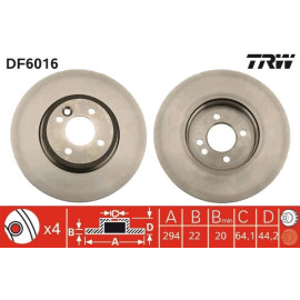 TRW Bremsscheibe Mini P. Cooper DF6016 TRW Bremsscheibe Mini P. Cooper DF6016