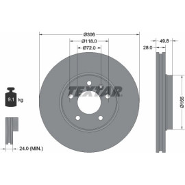 Bremsscheibe Opel P. Vivaro 1.9-2.5 Cdti 01 92116005 Bremsscheibe Opel P. Vivaro 1.9-2.5 Cdti 01 92116005