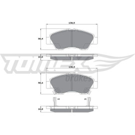 TOMEX brakes Bremsbelagsatz, Scheibenbremse TX 17-55
