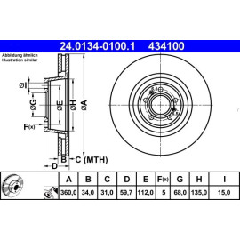 Bremsscheibe Vw P. A8 03- 360Mm 24.0134-0100.1 Bremsscheibe Vw P. A8 03- 360Mm 24.0134-0100.1