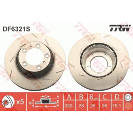 13 482 013 Bremsscheibe HA re DF6321S 13 482 013 Bremsscheibe HA re DF6321S