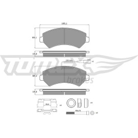 TOMEX brakes Bremsbelagsatz, Scheibenbremse TX 14-40