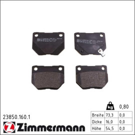 ZIMMERMANN Bremsbeläge 23850.160.1