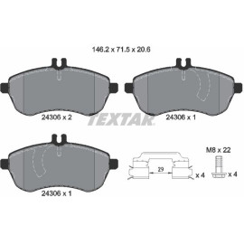 Bremsbelagsatz Db P. W204 C180-200 Ohne Sport 2430602