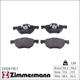 ZIMMERMANN Bremsbeläge 23720.175.1