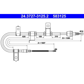 ATE Handbremsseil Seilzug Festellbremse 24.3727-3125.2