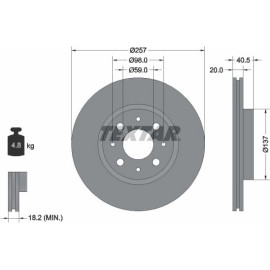 Textar Bremsscheibe 92068503 – 257 mm Textar Bremsscheibe 92068503 – 257 mm