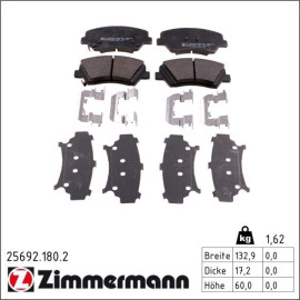 ZIMMERMANN Bremsbeläge 25692.180.2