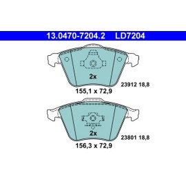 Bremsbelagsatz Volvo P. C70/S40/V40/V50 04- Keramik 13.0470-7204.2