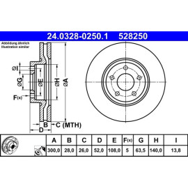Bremsscheibe Ford P. Mondeo 1.6-2.5 07-15 Power Disc 24.0328-0250.1 Bremsscheibe Ford P. Mondeo 1.6-2.5 07-15 Power Disc 24.0328-0250.1