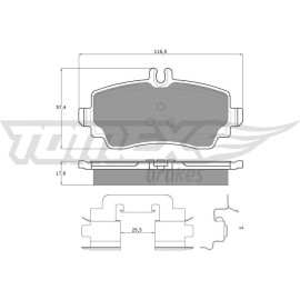 TOMEX brakes Bremsbelagsatz, Scheibenbremse TX 12-76