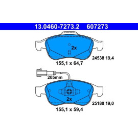Bremsbelagsatz Alfa P. Giulietta 1.4/1.6 Jtdm 10 13.0460-7273.2