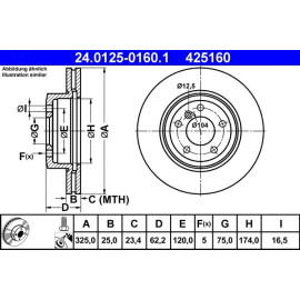 Bremsscheibe Bmw P. X3 2.0-3.0 04-11 24.0125-0160.1