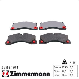 ZIMMERMANN Bremsbeläge 24553.160.1
