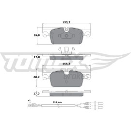 TOMEX brakes Bremsbelagsatz, Scheibenbremse TX 17-31