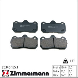 ZIMMERMANN Bremsbeläge 20345.165.1