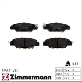 ZIMMERMANN Bremsbeläge 22332.145.1
