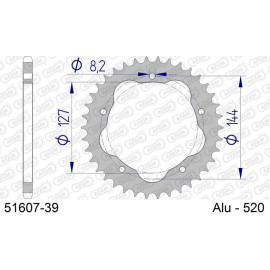 AFAM Kettenrad ALU 39 Zähne 51607-39