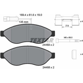 Bremsbelagsatz Fiat P. Ducato 06- Ad 1200-1400Kg 2 Sensoren 2446901