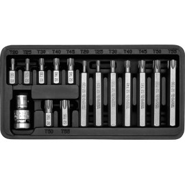 Bitsatz Torx 15-Tlg. Metallkasten YT-0411