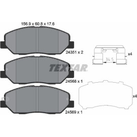 Bremsbelagsatz Hyundai P. Santa Fe 06-/Sorento 09-/Ssangyong 10 2435101