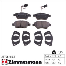 ZIMMERMANN Bremsbeläge 23706.180.2