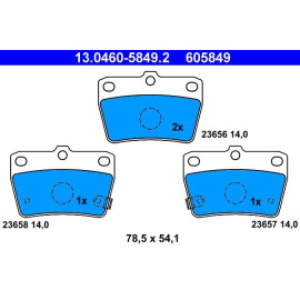 ATE Bremsbelagsatz Toyota Hinterachse RAV4 1, 8-2, 0 00-05 13.0460-5849.2 ATE Bremsbelagsatz Toyota Hinterachse RAV4 1, 8-2, 0 00-05 13.0460-5849.2