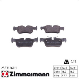 ZIMMERMANN Bremsbeläge 25331.160.1