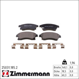 ZIMMERMANN Bremsbeläge 25031.185.2