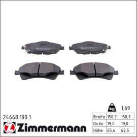ZIMMERMANN Bremsbeläge 24668.190.1
