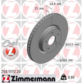 ZIMMERMANN Bremsscheibe 250.1372.20