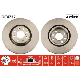 TRW Bremsscheibe Fiat Grande Pun DF4737 TRW Bremsscheibe Fiat Grande Pun DF4737