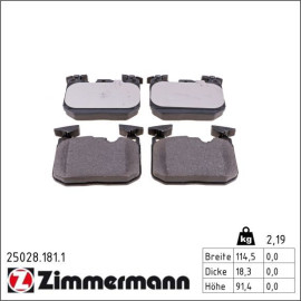 ZIMMERMANN Bremsbeläge 25028.181.1