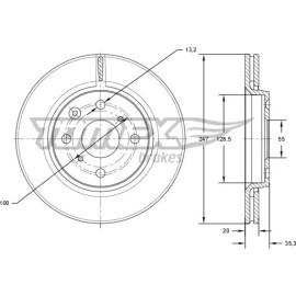 TOMEX brakes Bremsscheibe TX 71-55