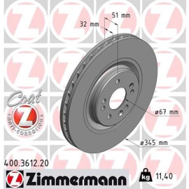 ZIMMERMANN Bremsscheibe 400.3612.20