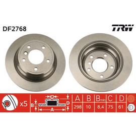 TRW Bremsscheibe BMW E39 95 DF2768 TRW Bremsscheibe BMW E39 95 DF2768