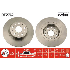 TRW Bremsscheibe Alfa S. 166 2.0-3 DF2762 TRW Bremsscheibe Alfa S. 166 2.0-3 DF2762
