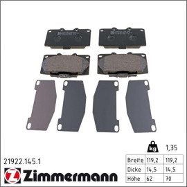ZIMMERMANN Bremsbeläge 21922.145.1