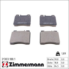 ZIMMERMANN Bremsbeläge 21303.188.1