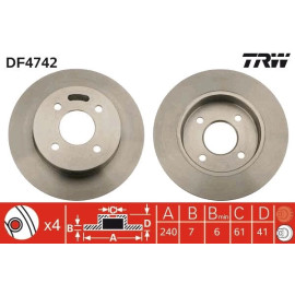 TRW Bremsscheibe DF4742 TRW Bremsscheibe DF4742