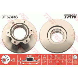 15 481 179 Bremsscheibe HA DF6743S 15 481 179 Bremsscheibe HA DF6743S