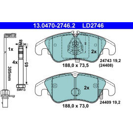 Bremsbelagsatz Audi P. A4/A5 1.8-3.2 07-17 Keramik 13.0470-2746.2