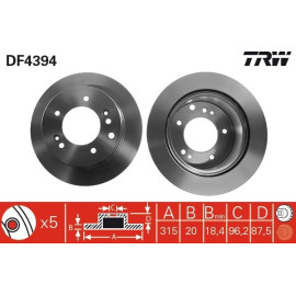 Bremsscheibe Kia T. Sorento DF4394