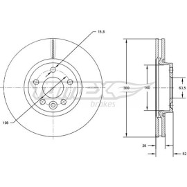 TOMEX brakes Bremsscheibe TX 71-56
