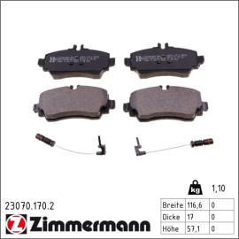 ZIMMERMANN Bremsbeläge 23070.170.2 ZIMMERMANN Bremsbeläge 23070.170.2