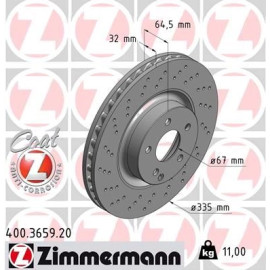 ZIMMERMANN Bremsscheibe 400.3659.20