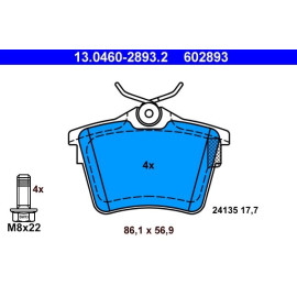 Bremsbelagsatz Peugeot T. 407/607 1,6-3,0 00 13.0460-2893.2
