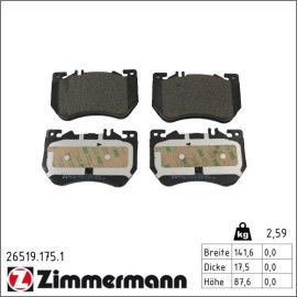 ZIMMERMANN Bremsbelagsatz, Scheibenbremse 26519.175.1