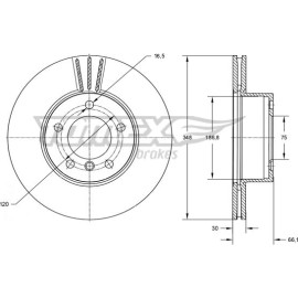 TOMEX brakes Bremsscheibe TX 73-98
